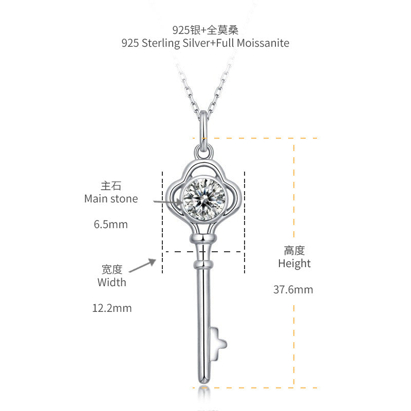 S925 Round-Cut Moissanite Pendant【6.2#103】