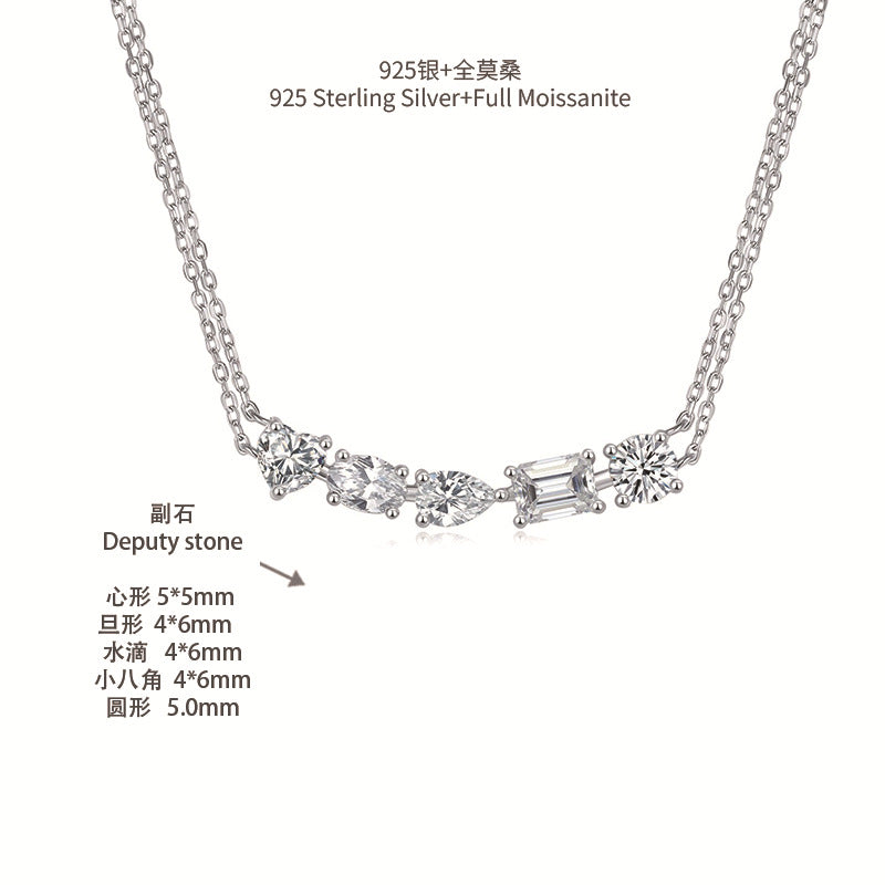 S925 Moissanite Necklace Five Types Of Cutting 【6.2#43】