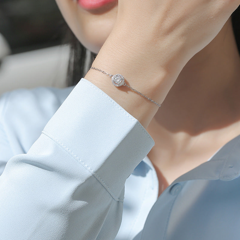 S925 Round-Cut Moissanite Bracelet Hearts And Arrows 0.5CT&1CT 【6.2#67】