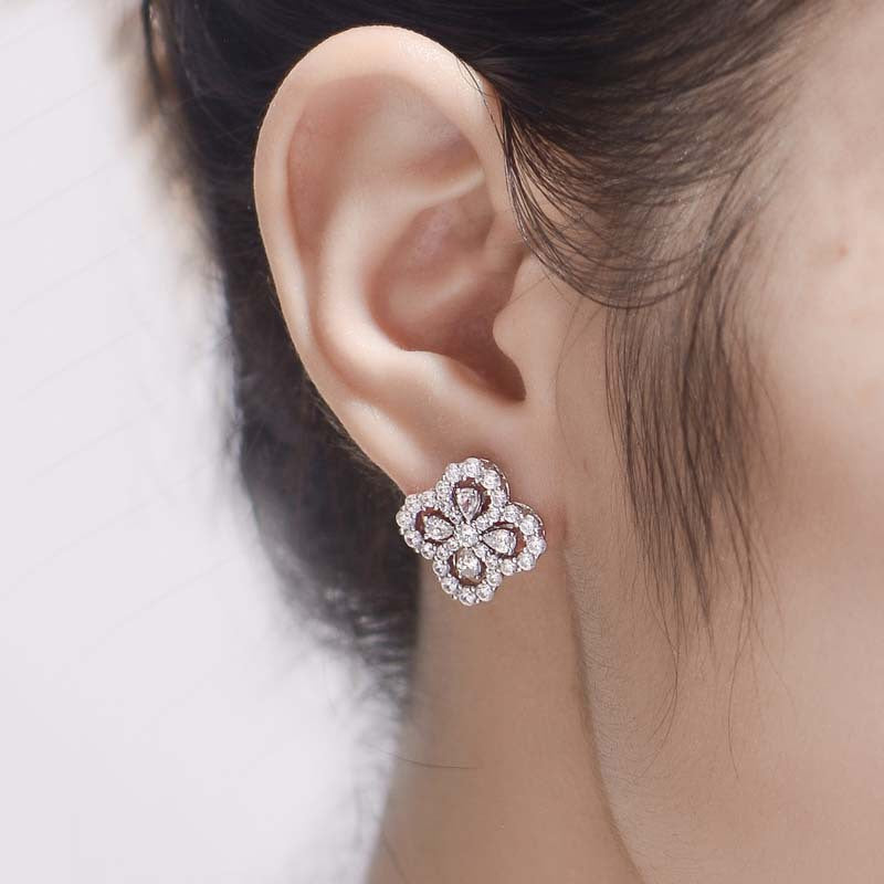 S925 Round-Cut Moissanite Earring【6.2#150】