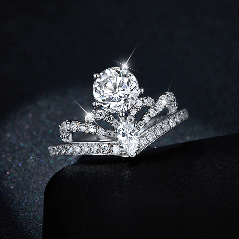 S925 Round-Cut Moissanite Ring【6.2#151】