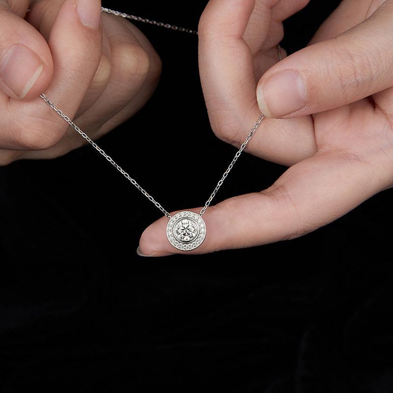 S925 Round-Cut Moissanite Necklace【6.2#183】