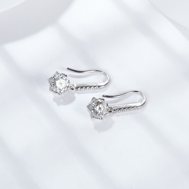 S925 Round-Cut Moissanite Ring【6.2#154】