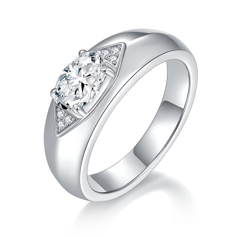 S925 Oval-Cut Moissanite Ring【6.2#56】