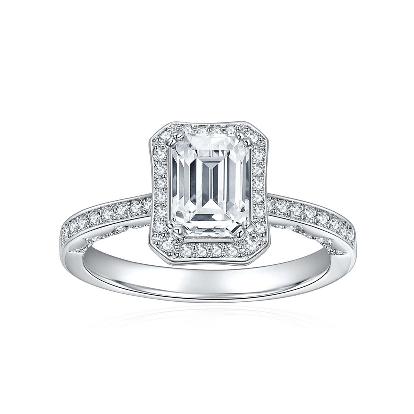 S925 Emerald-Cut Moissanite Ring【6.2#170】