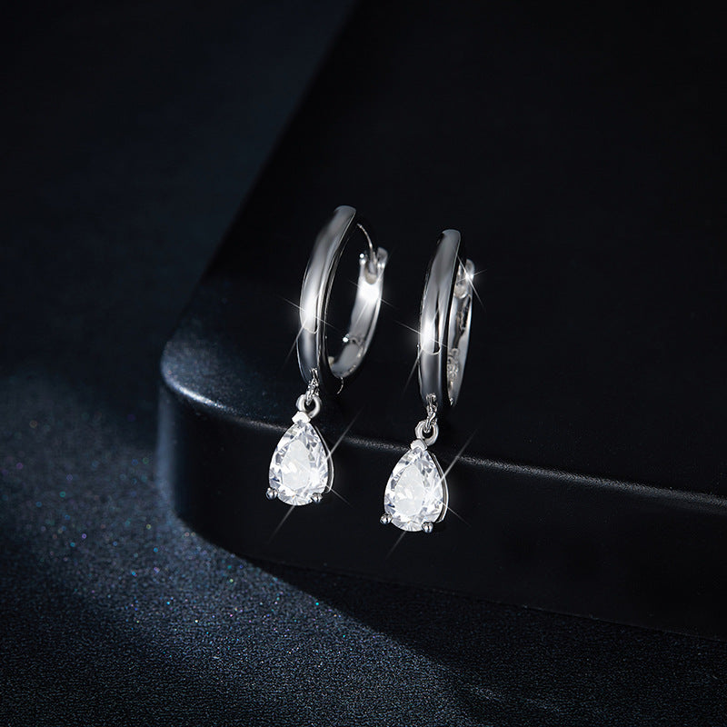 S925 Pear-Cut Moissanite Earring【6.2#189】