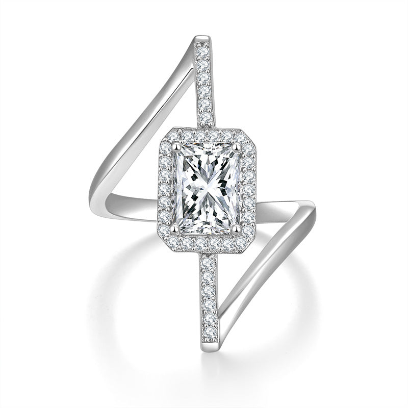 S925 Radiant-Cut Moissanite Ring【6.2#205】