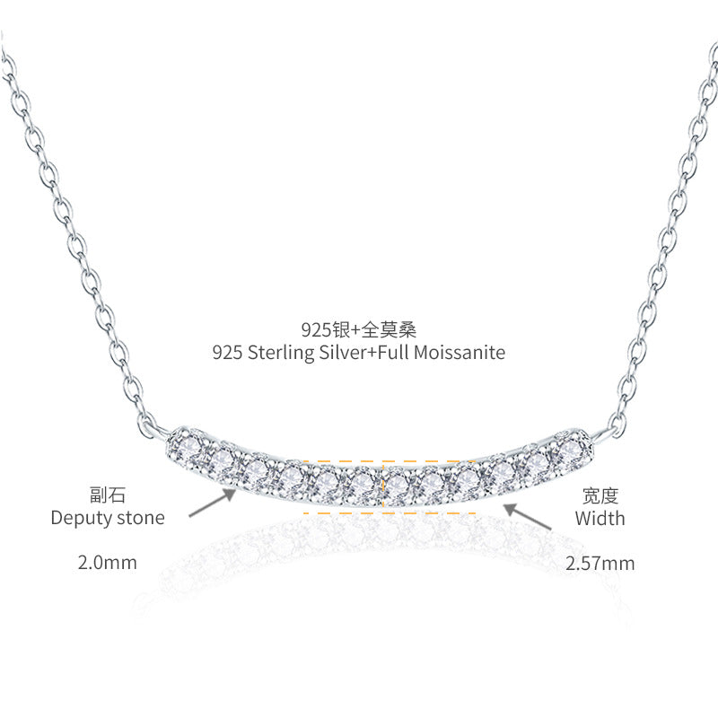 S925 Round-Cut Moissanite Necklace【6.2#114】