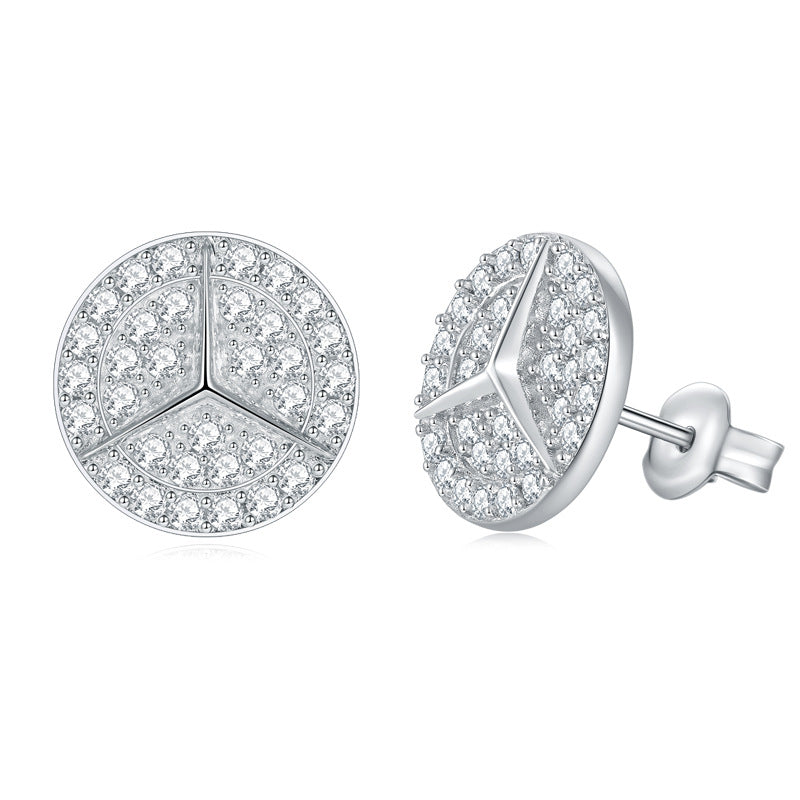 S925 Round-Cut Moissanite Earring 【6.2#110】