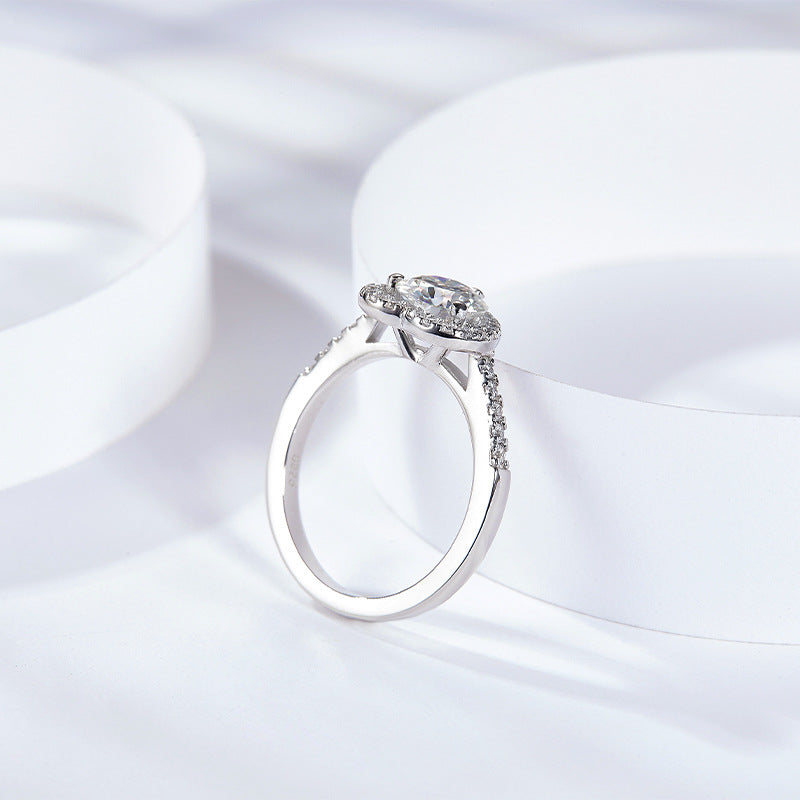 S925 Heart-Cut Moissanite Ring【6.2#181】