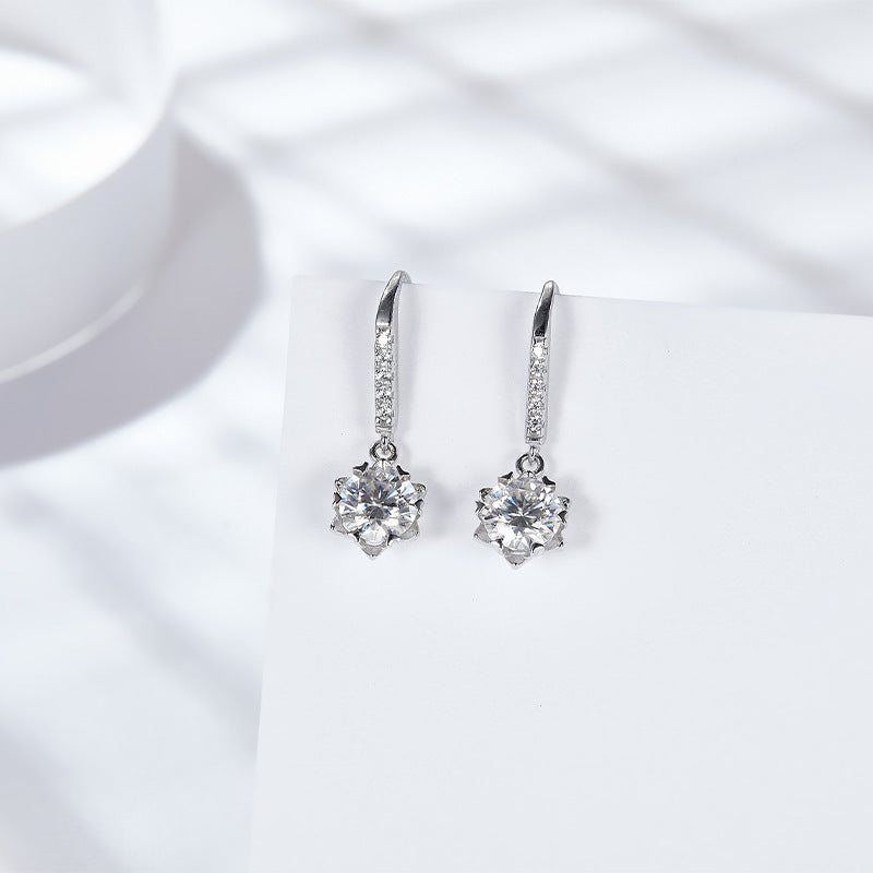 S925 Round-Cut Moissanite Ring【6.2#154】