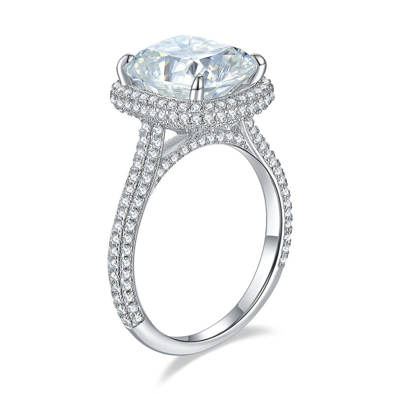 S925 Cushion-Cut Moissanite Ring【6.2#188】