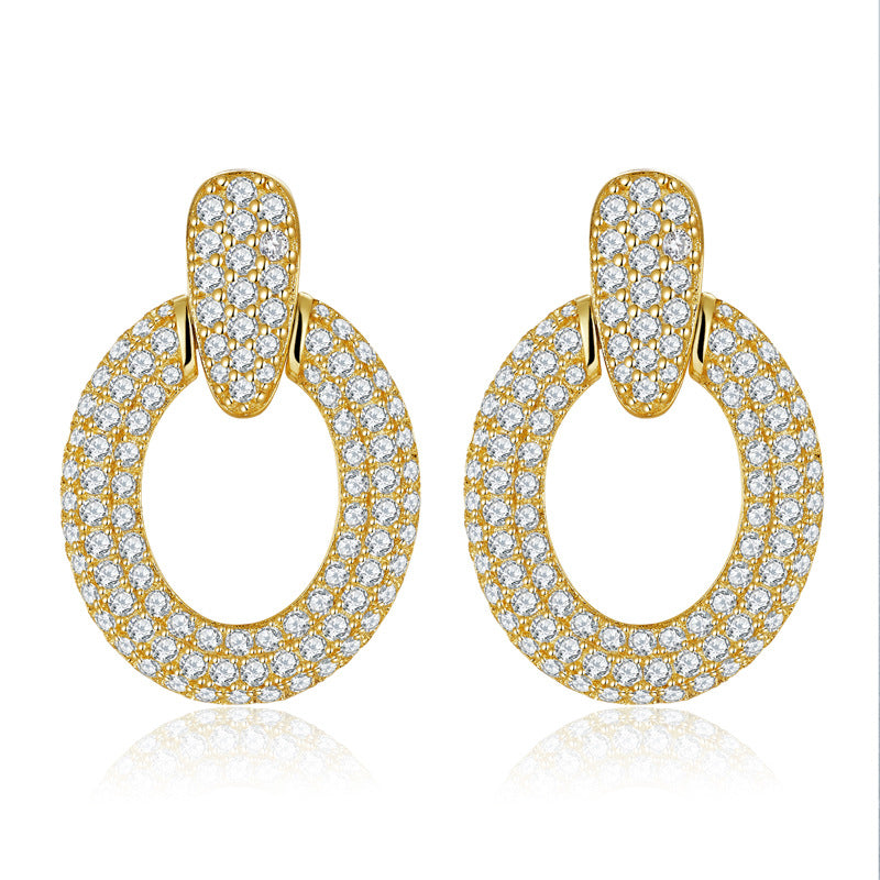 S925 Round-Cut Full Moissanite Earrings【6.2#20】