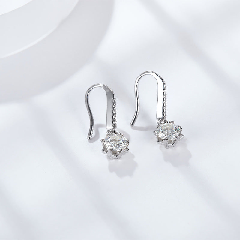 S925 Round-Cut Moissanite Ring【6.2#154】