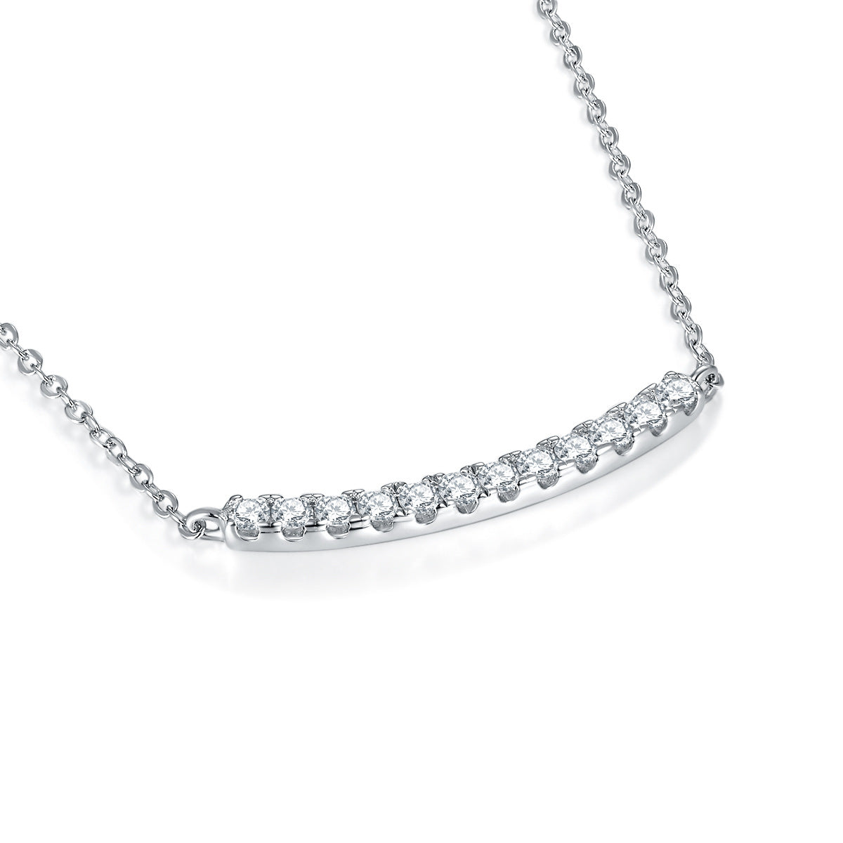 S925 Round-Cut Moissanite Necklace【6.2#114】