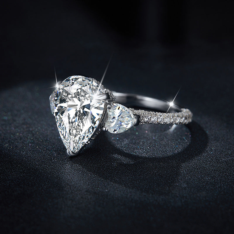 S925 Pear-Cut Moissanite Ring【6.2#191】