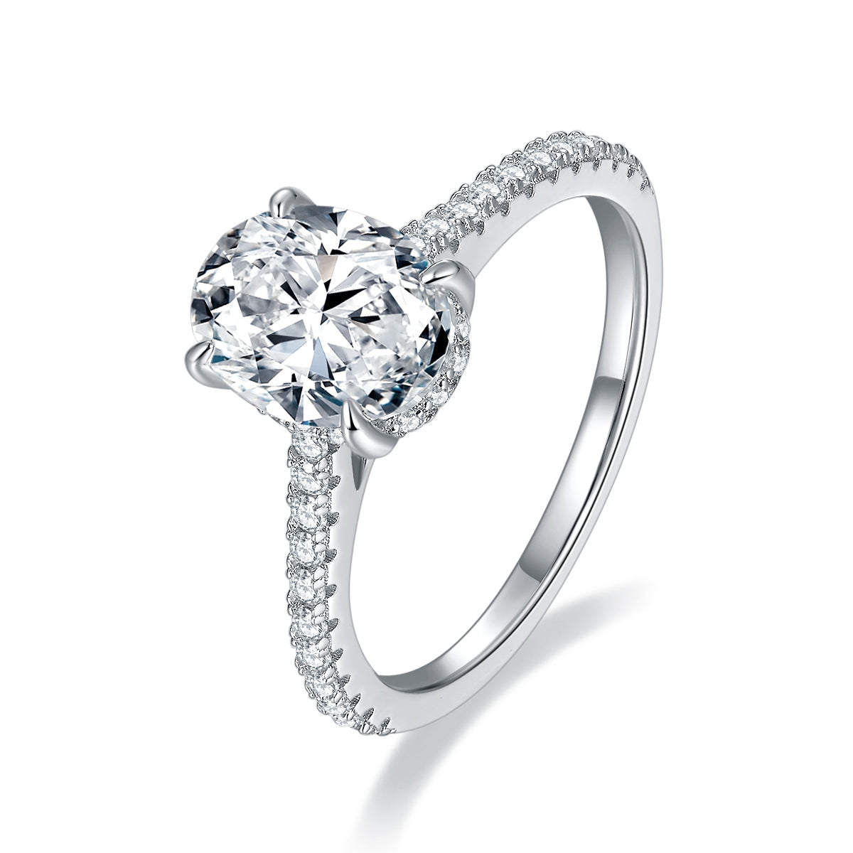 S925 Oval-Cut Moissanite Ring【6.2#178】