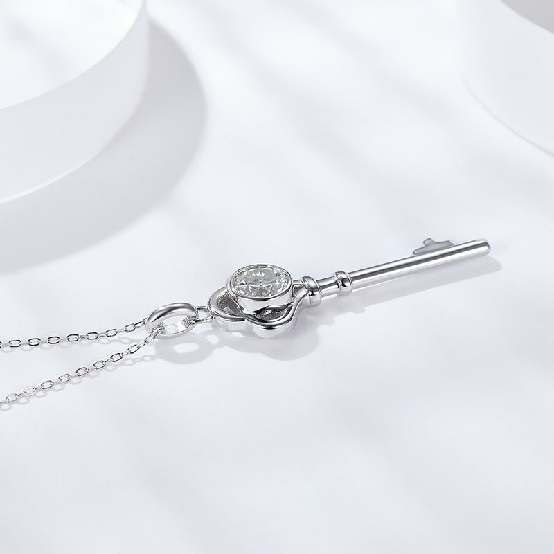 S925 Round-Cut Moissanite Pendant【6.2#103】