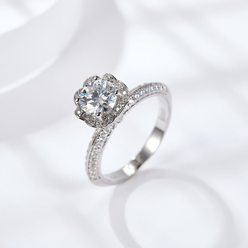 S925 Round-Cut Moissanite Ring 1CT&2CT 【6.2#72】