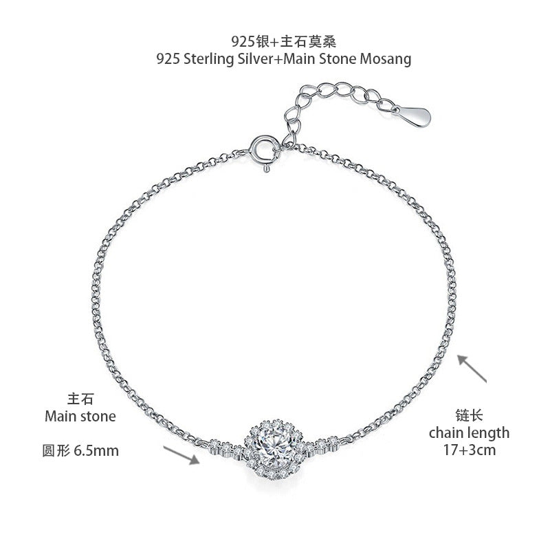 S925 Round-Cut Moissanite Necklace Plated 18k Gold【6.2#132】