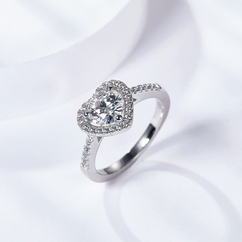 S925 Heart-Cut Moissanite Ring【6.2#181】