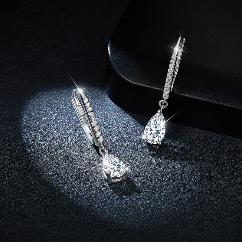 S925 Pear-Cut Moissanite Earring【6.2#176】