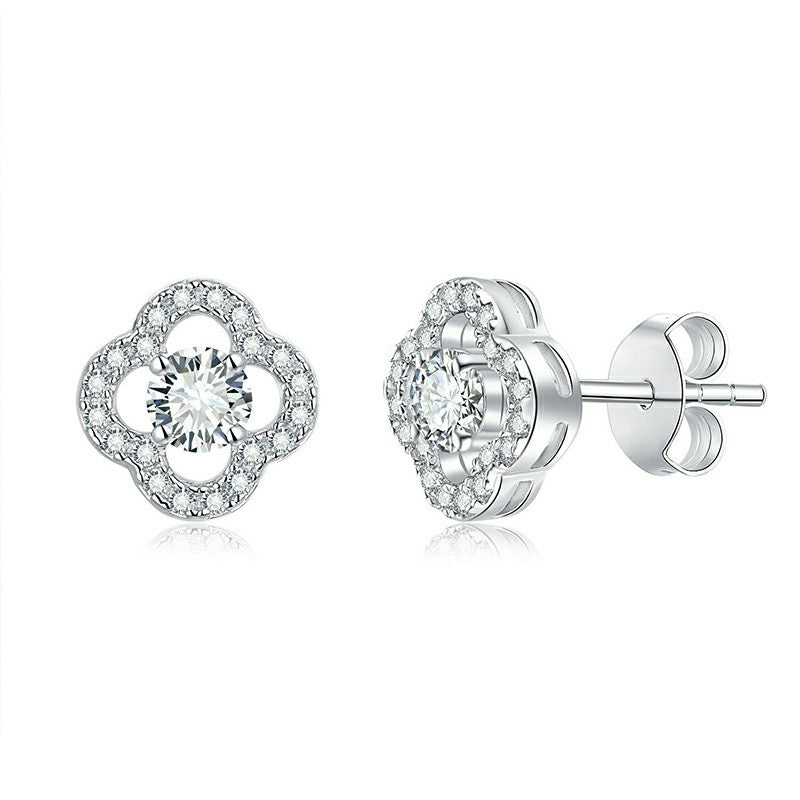 S925 Round-Cut Moissanite Earring Plated 18k Gold【6.2#128】