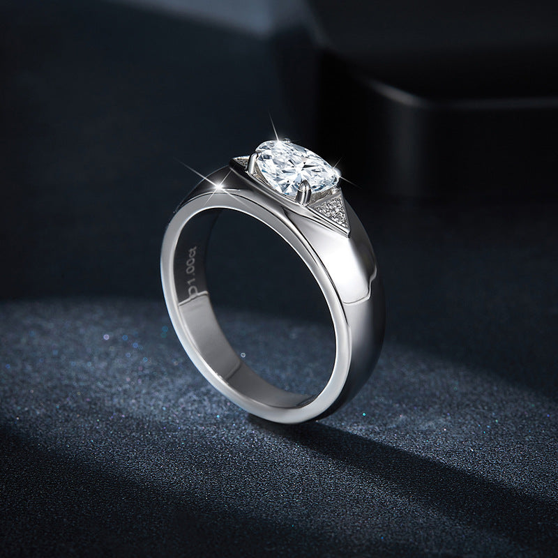 S925 Oval-Cut Moissanite Ring【6.2#56】