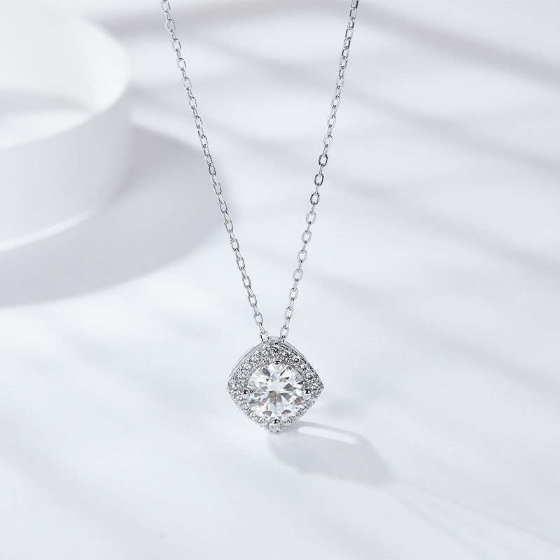 S925 Princess-Cut Moissanite Neclace【6.2#84】