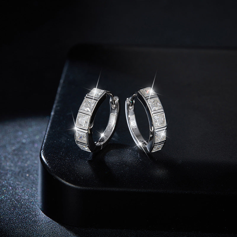 S925 Princess-Cut Moissanite Earring【6.2#166】