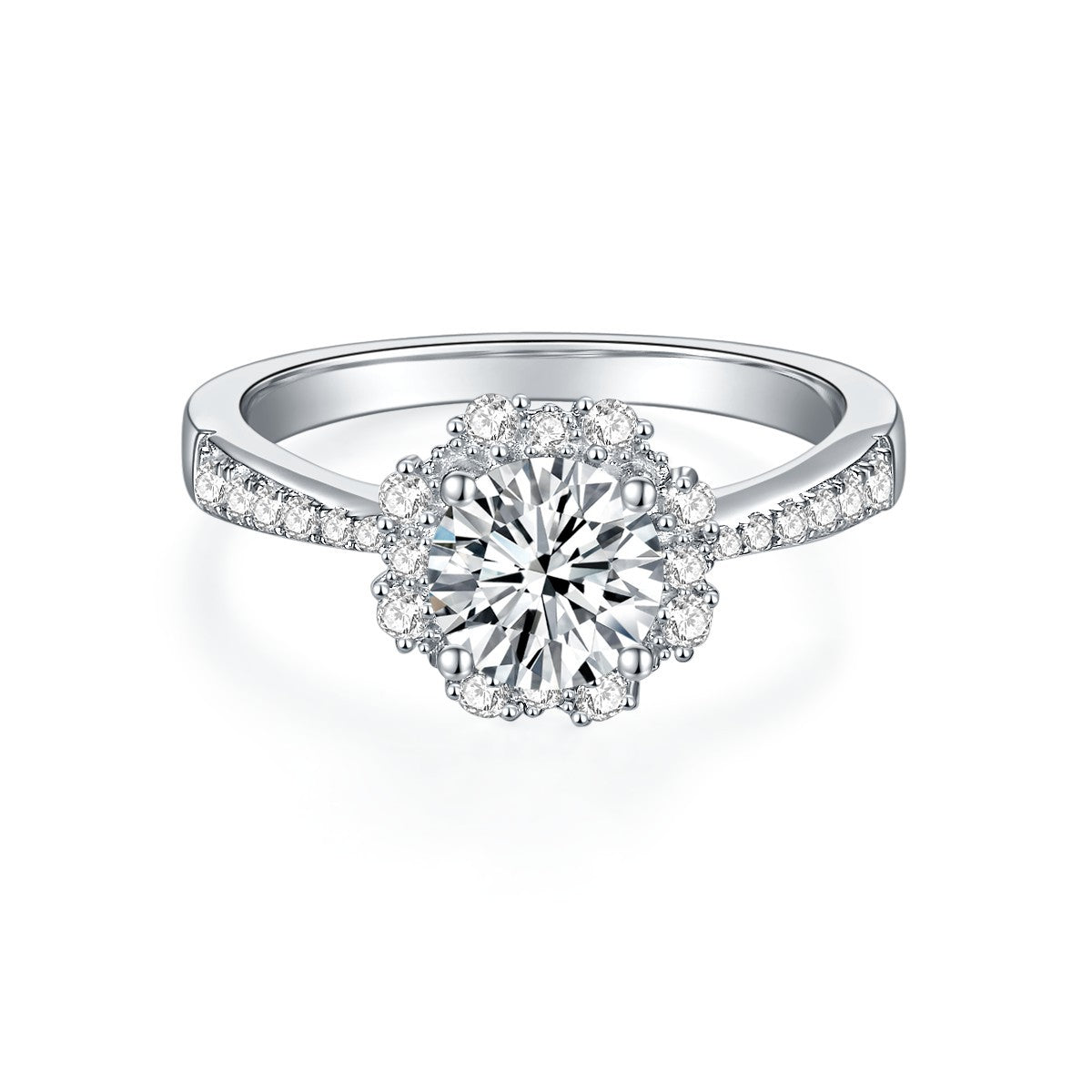 S925 Round-Cut Moissanite Ring 1CT&2CT 【6.2#70】