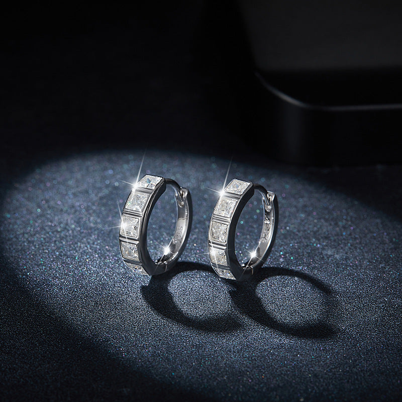 S925 Princess-Cut Moissanite Earring【6.2#166】