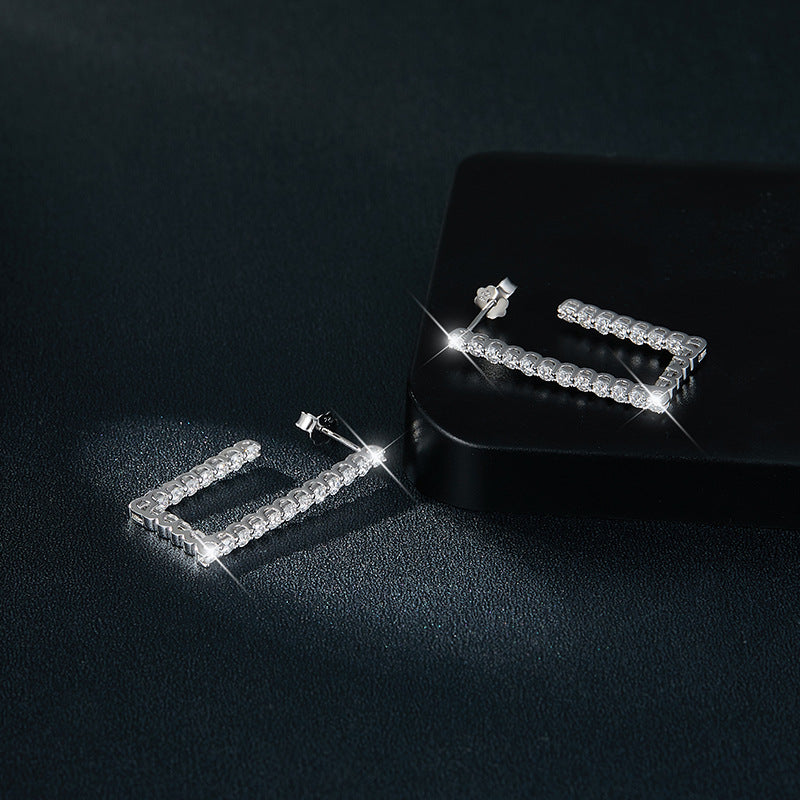 S925 Round-Cut Moissanite Earring【6.2#115】