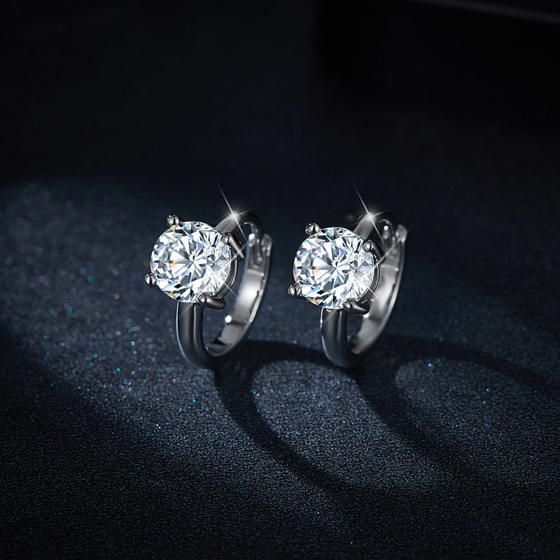S925 Round-Cut Moissanite Ring Plated 18k Gold【6.2#139】
