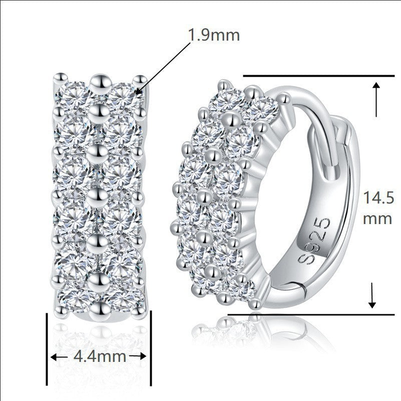 S925 Round-Cut Full Moissanite Earring 【6.2#2】