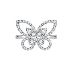 S925 Round-Cut Moissanite Ring【6.2#190】