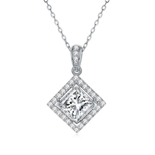 S925 Princess-Cut Moissanite Necklace【6.2#187】