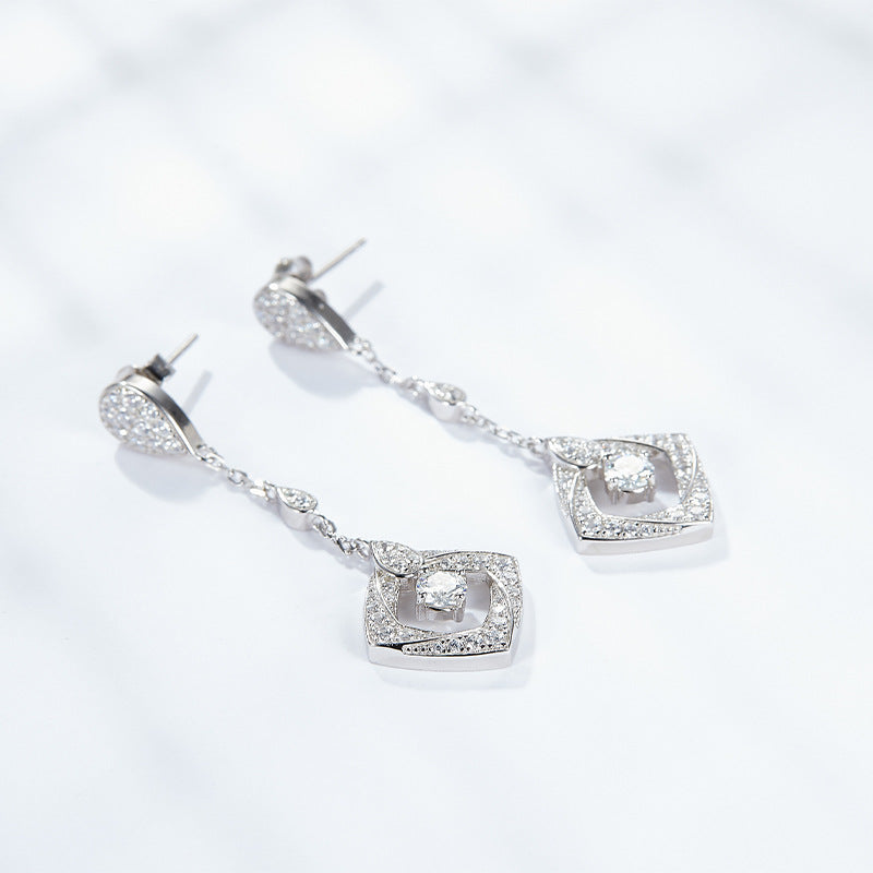 S925 Round-Cut Moissanite Earring【6.2#136】