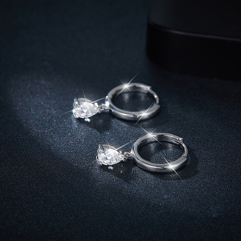 S925 Pear-Cut Moissanite Earring【6.2#189】