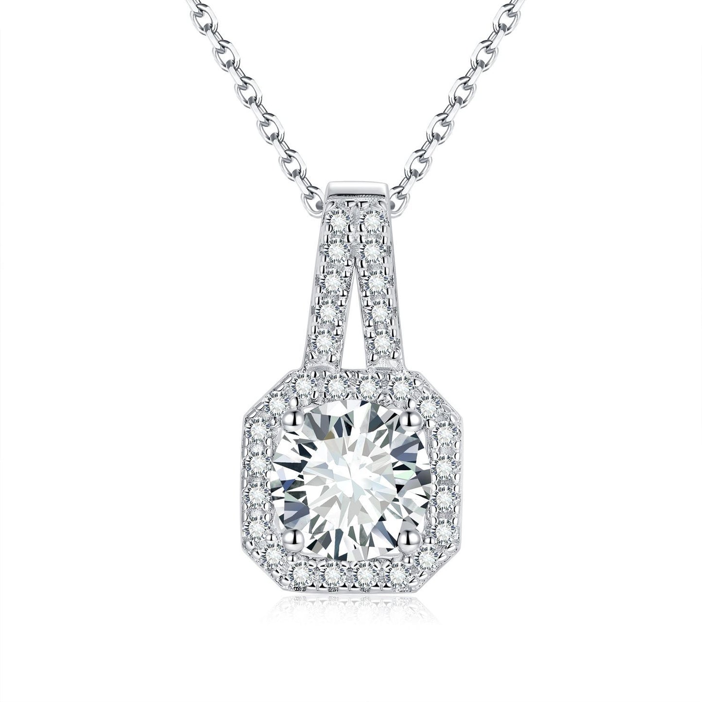 S925 Princess-Cut Moissanite Necklace 1CT 【6.2#78】