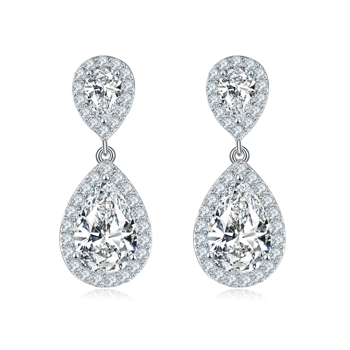 S925 Pear-Cut Moissanite Earring【6.2#196】