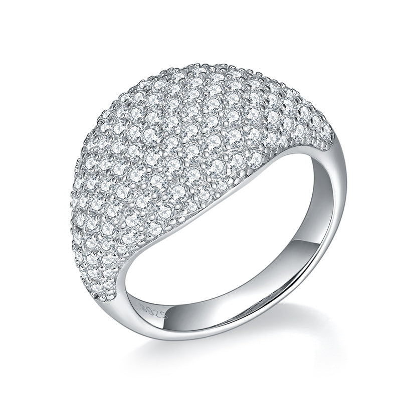 S925 Round-Cut Moissanite Ring【6.2#155】