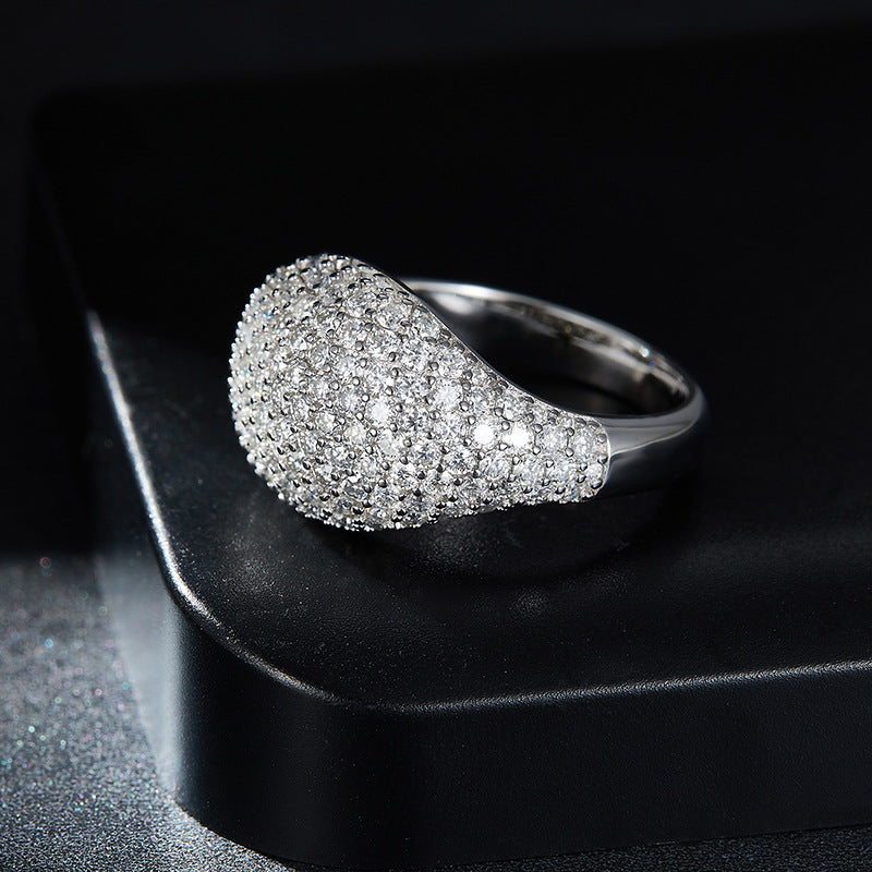 S925 Round-Cut Moissanite Ring【6.2#155】