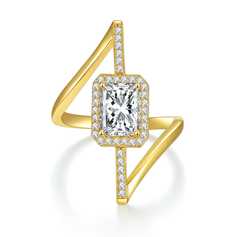 S925 Radiant-Cut Moissanite Ring【6.2#205】