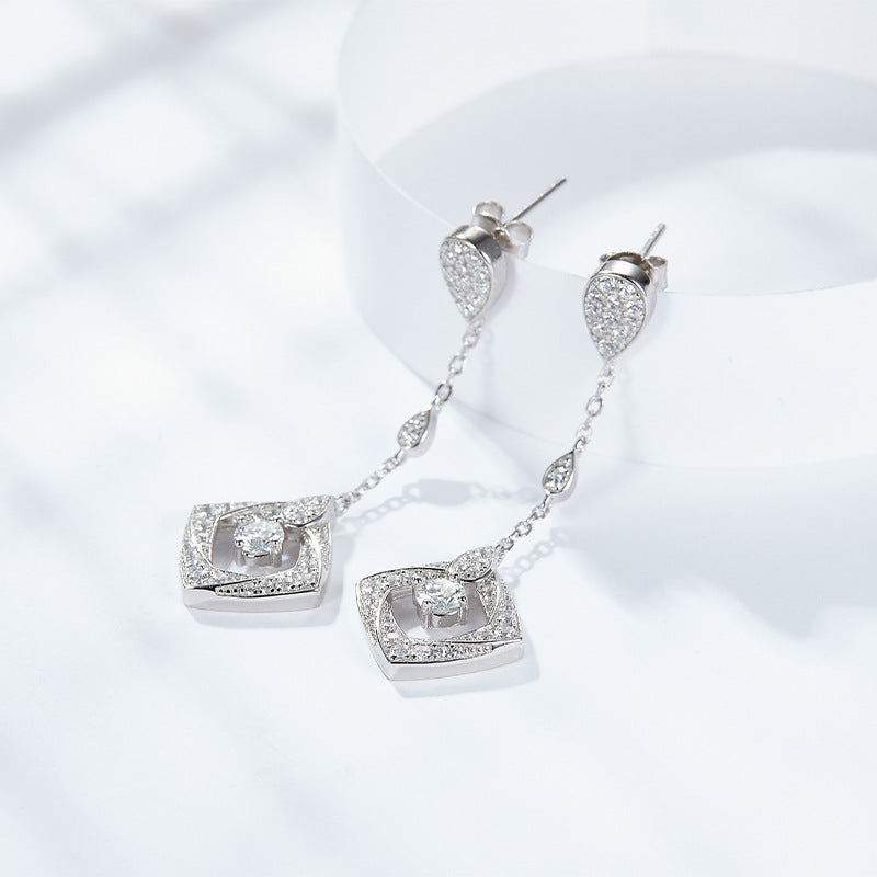 S925 Round-Cut Moissanite Earring【6.2#136】
