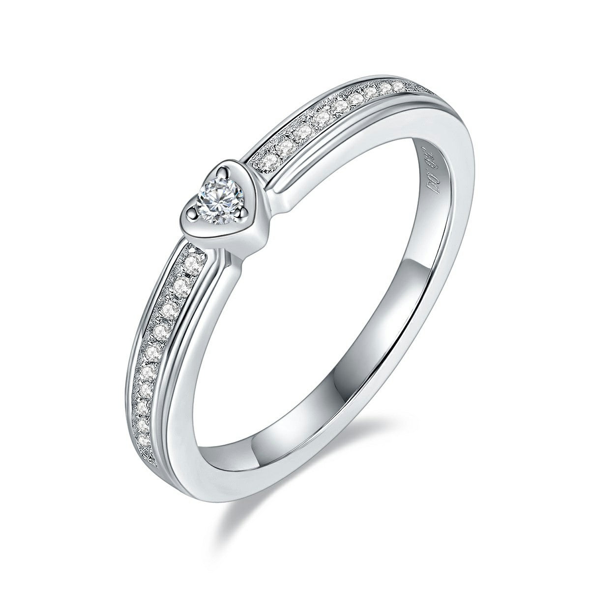 S925 Cushion&Heart-Cut Moissanite Ring【6.2#180】