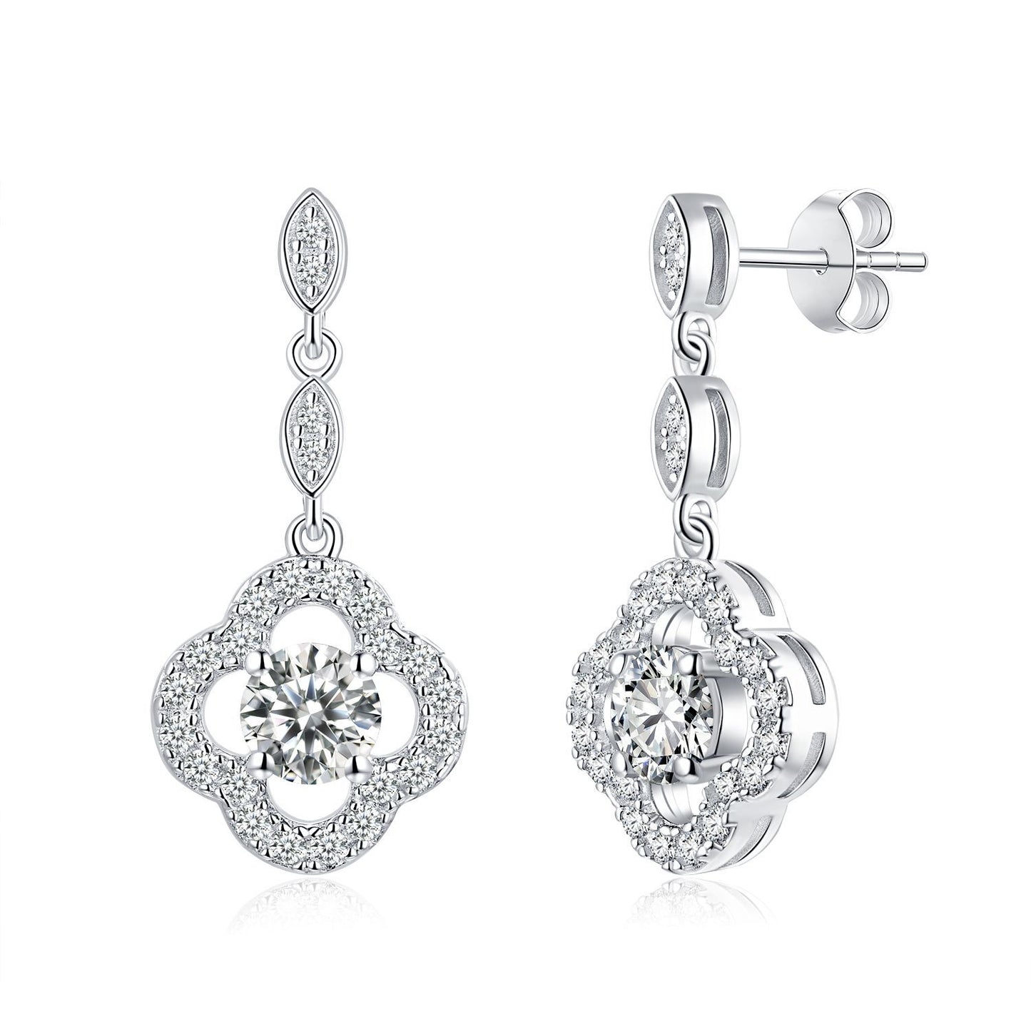 S925 Round-Cut Moissanite Earring 【6.2#79】