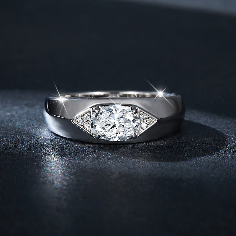 S925 Oval-Cut Moissanite Ring【6.2#56】