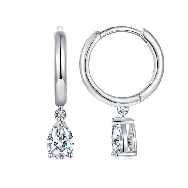 S925 Pear-Cut Moissanite Earring【6.2#189】