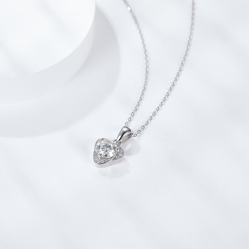 S925 Round-Cut Moissanite Pendant【6.2#120】